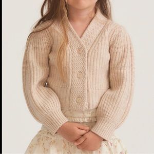 NWOT Loveshackfancy Girls Mini Avignon Cardigan sz 7/8 kids